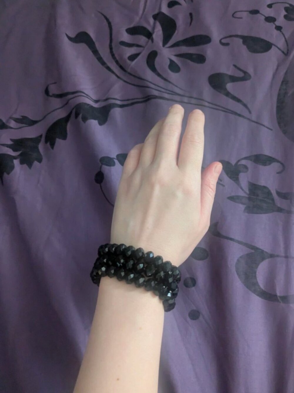 Black Sparkly Stone Chunky Bracelet